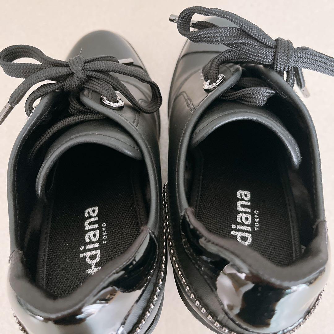 +diana ヒールアップスニーカー ウエッジソール ブラック 23.5cm