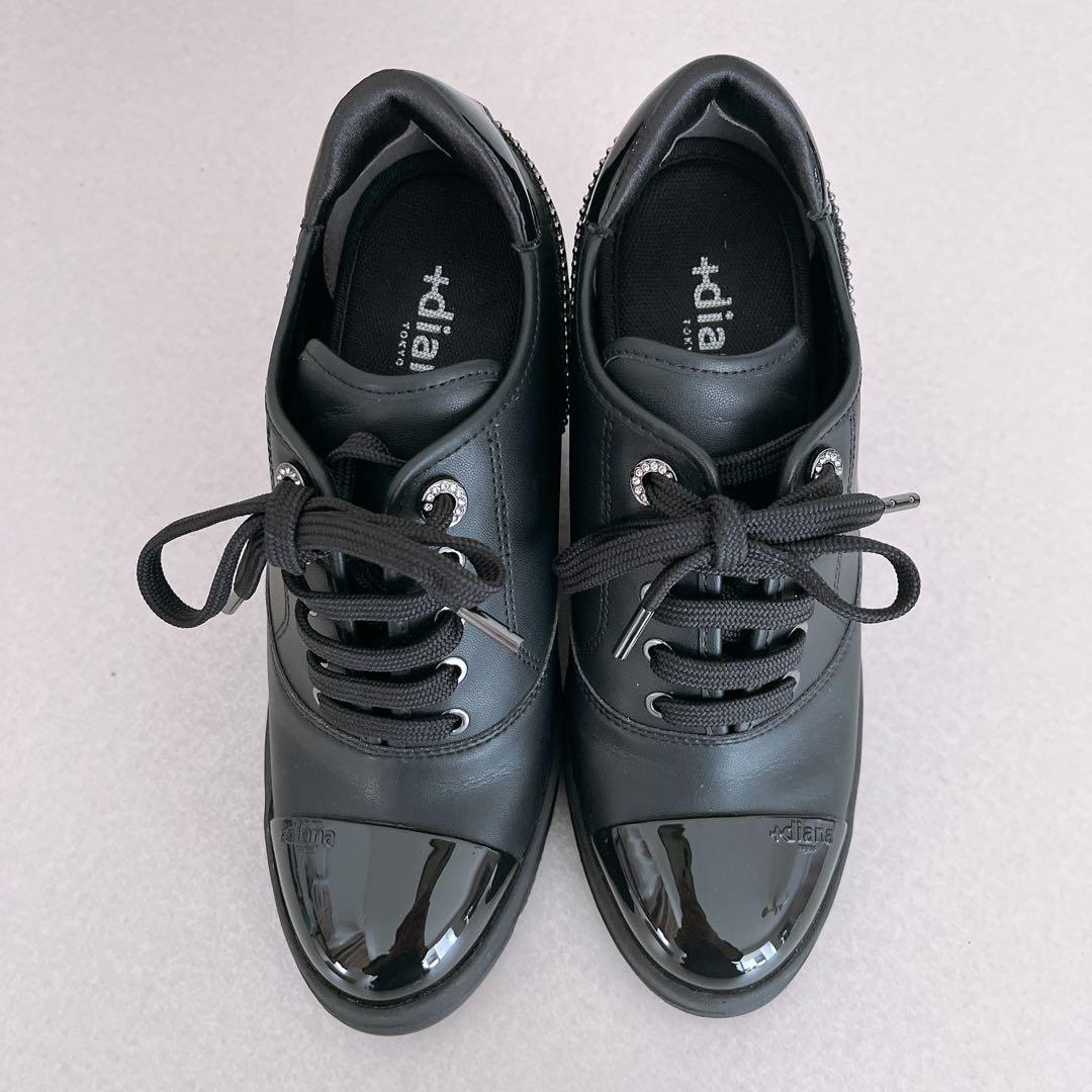 +diana ヒールアップスニーカー ウエッジソール ブラック 23.5cm