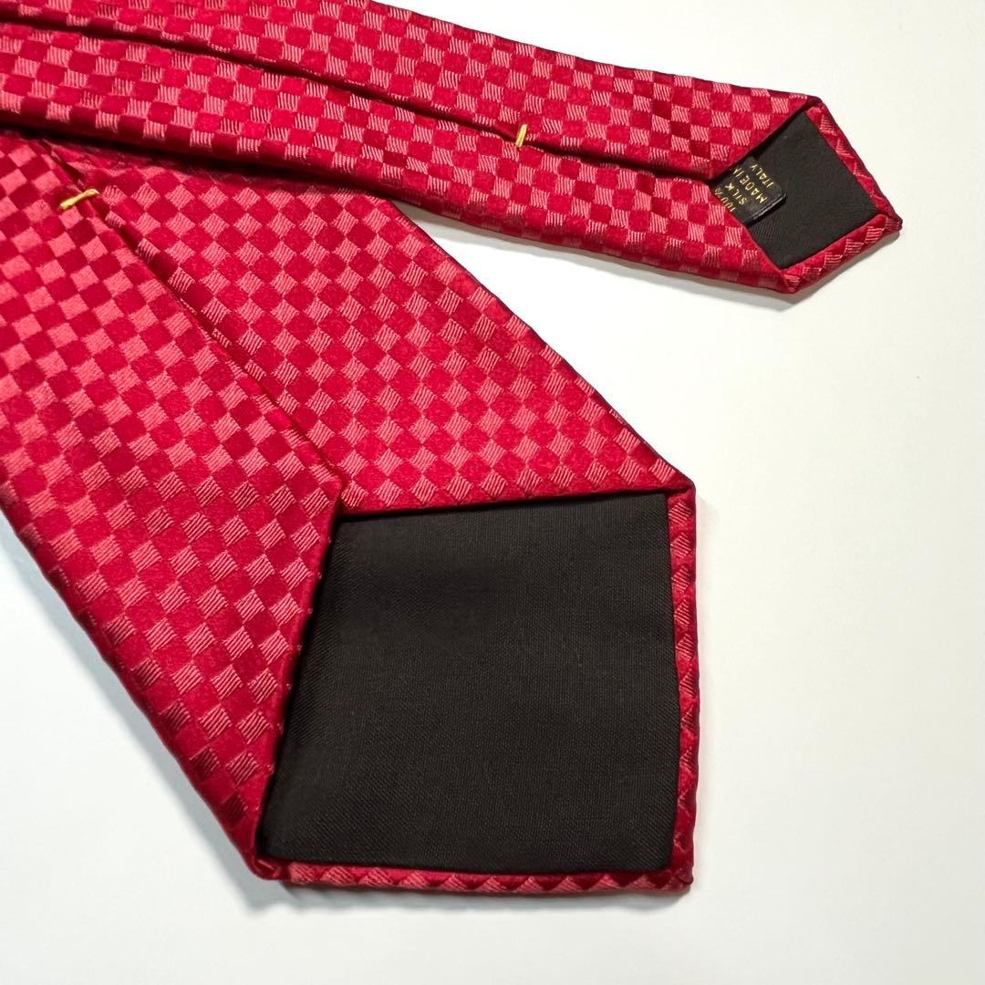 ✨極美品✨LOUIS VUITTON ネクタイ　マイクロダミエ　ビッグLVロゴ