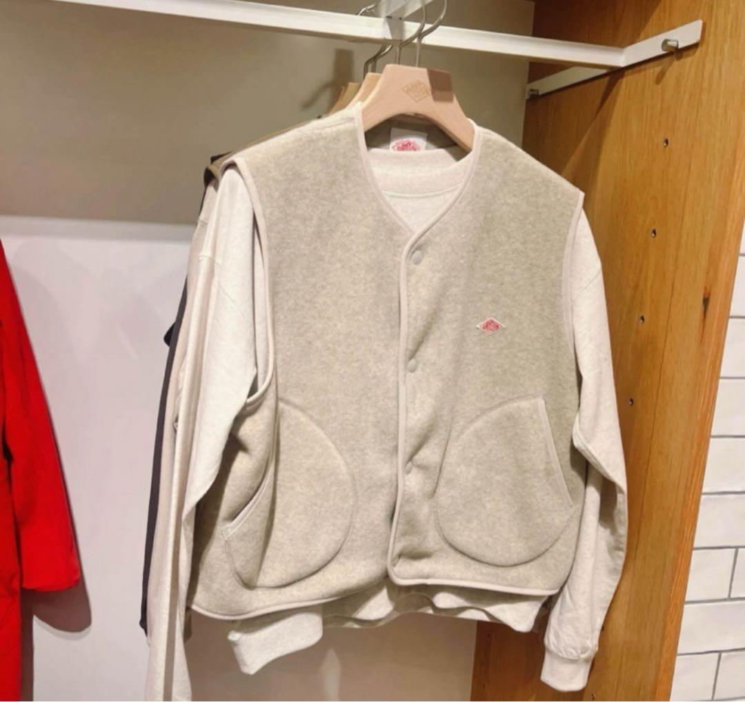 DANTON/ダントン　フリースカラーレスベスト　WOMEN マーブル38