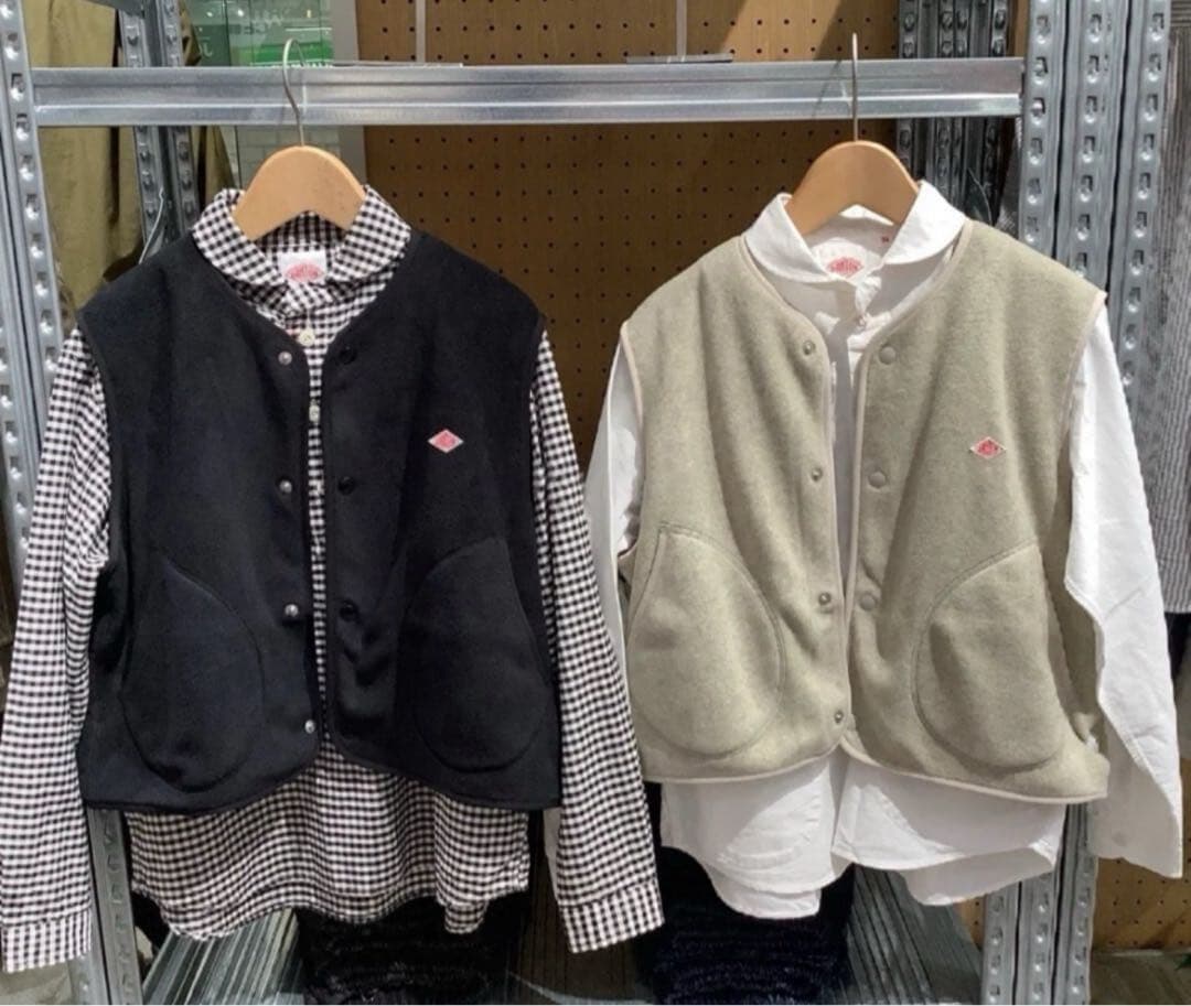 DANTON/ダントン　フリースカラーレスベスト　WOMEN マーブル38