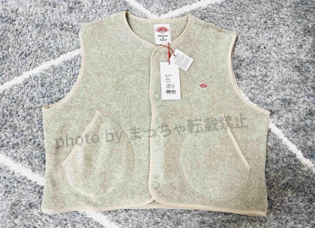 DANTON/ダントン　フリースカラーレスベスト　WOMEN マーブル38