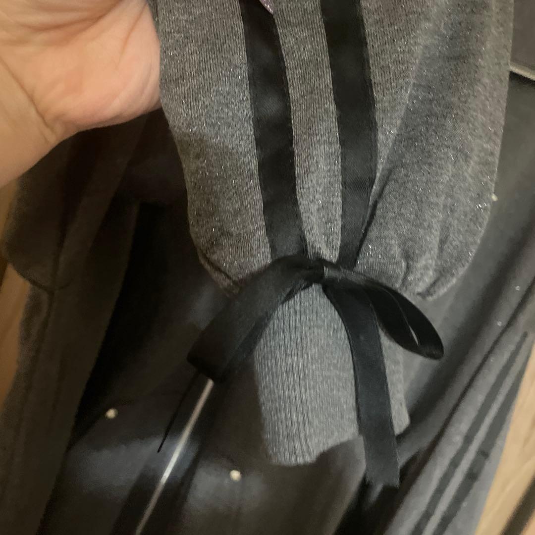 【お値下げ中】ダブルラインビジュープリントジップスウェット　チャコール