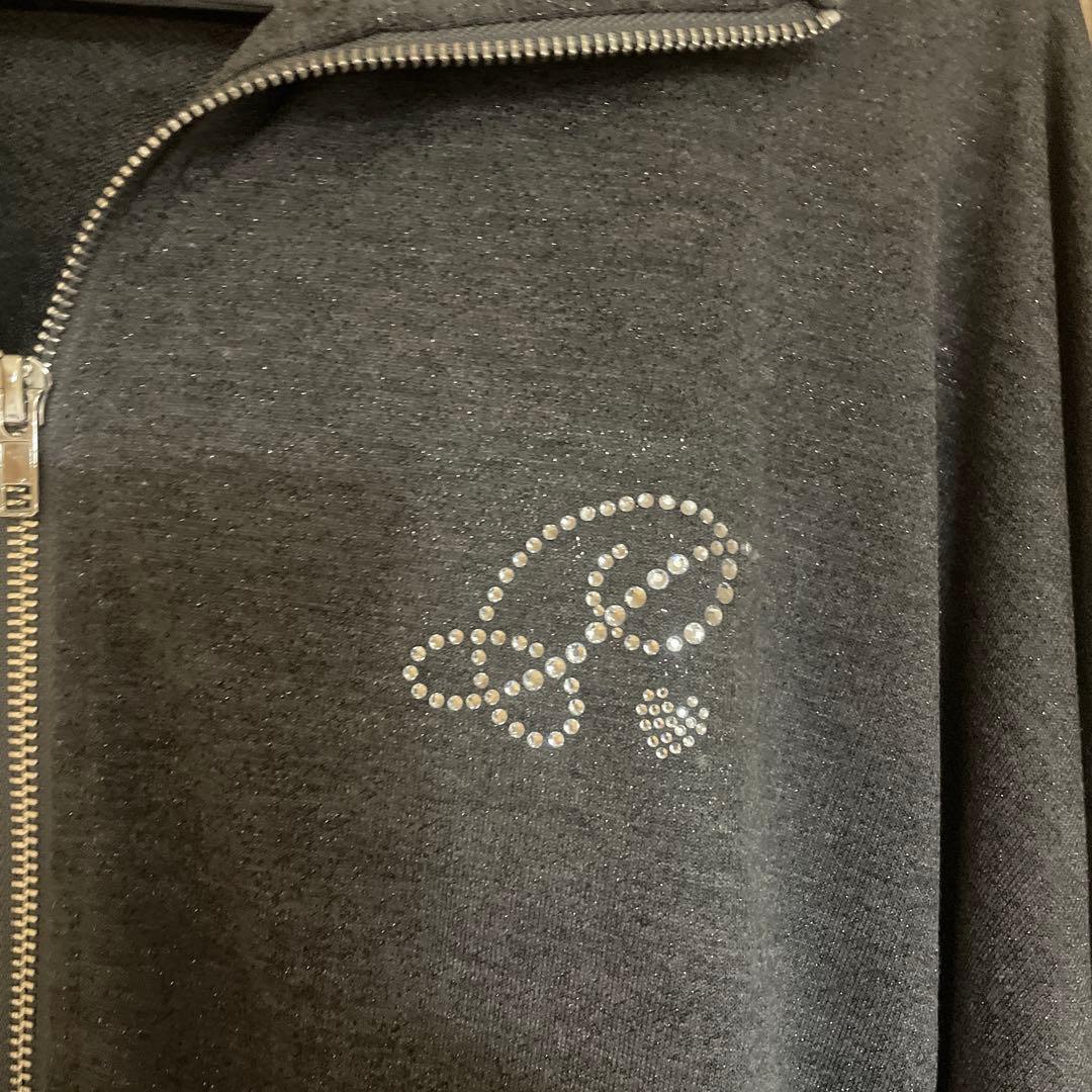 【お値下げ中】ダブルラインビジュープリントジップスウェット　チャコール