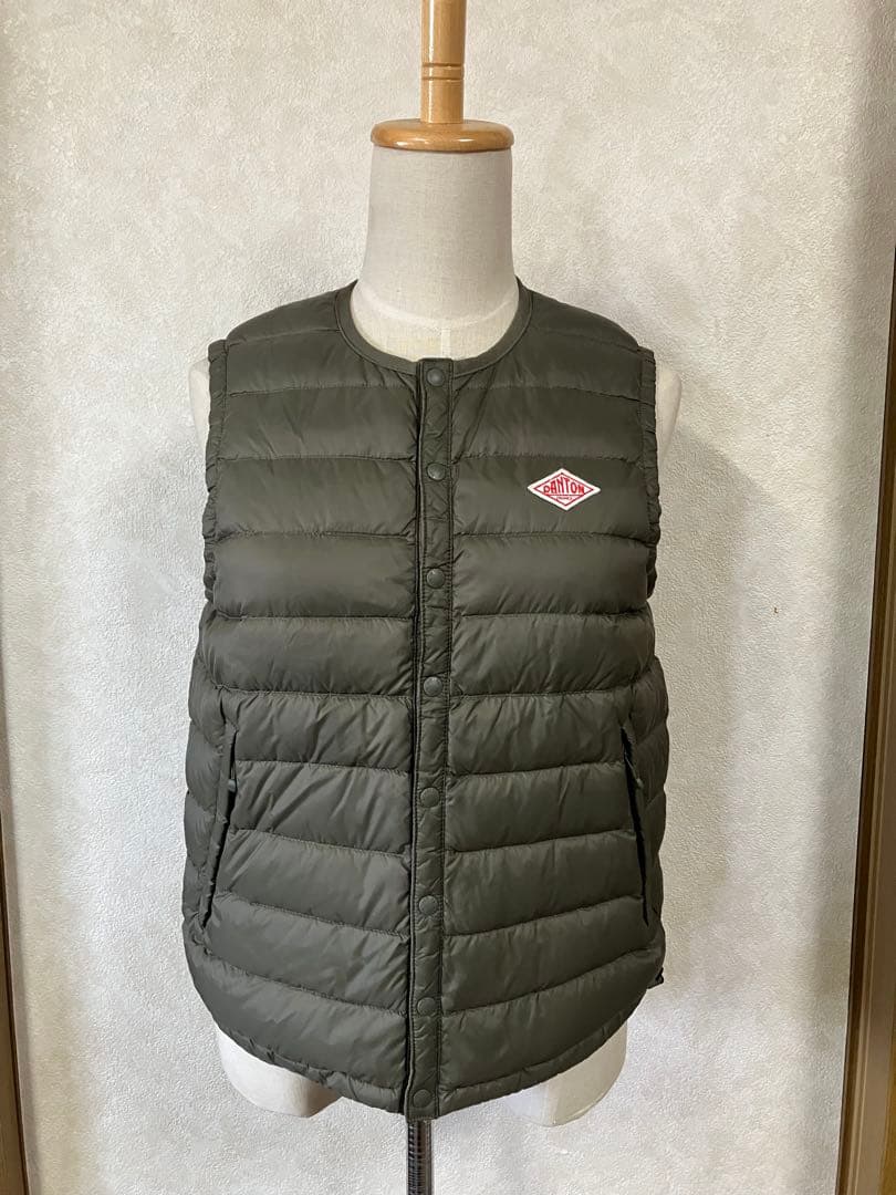 ♡美品DANTON ダウンキルティングベスト オリーブカーキ