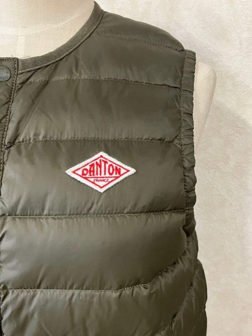 ♡美品DANTON ダウンキルティングベスト オリーブカーキ