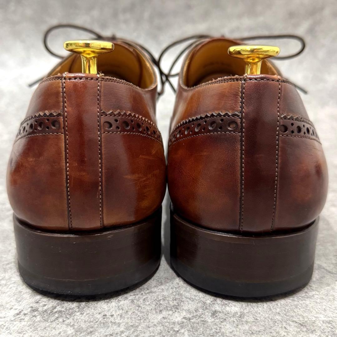 【極美品】マグナーニ　26 クォーターブローグ コニャック　ストレート　ビジネス