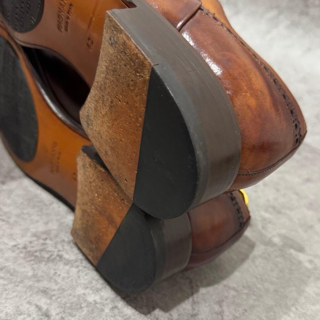 【極美品】マグナーニ　26 クォーターブローグ コニャック　ストレート　ビジネス