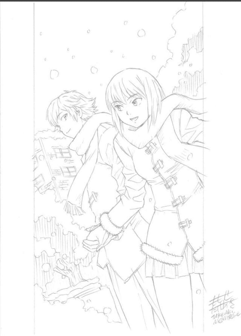 ラーゼフォン　扉絵　直筆原稿　百瀬武昭