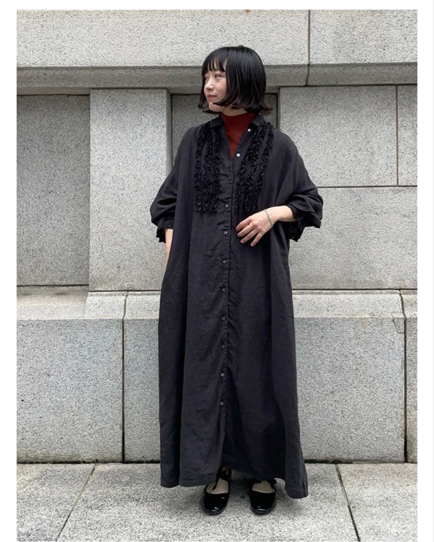 ネストローブ リネンスカラップレースワンピース