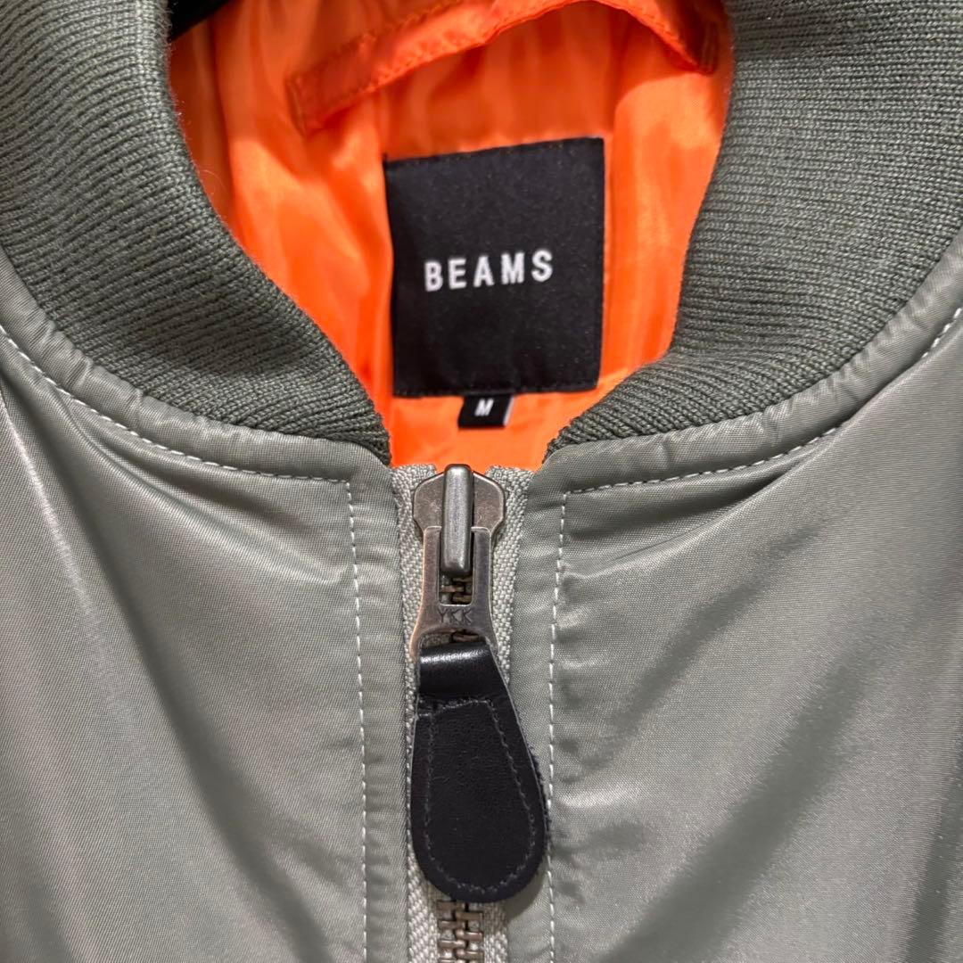 BEAMS THERMOLITE MA-1 リラックスフィット フライト カーキ