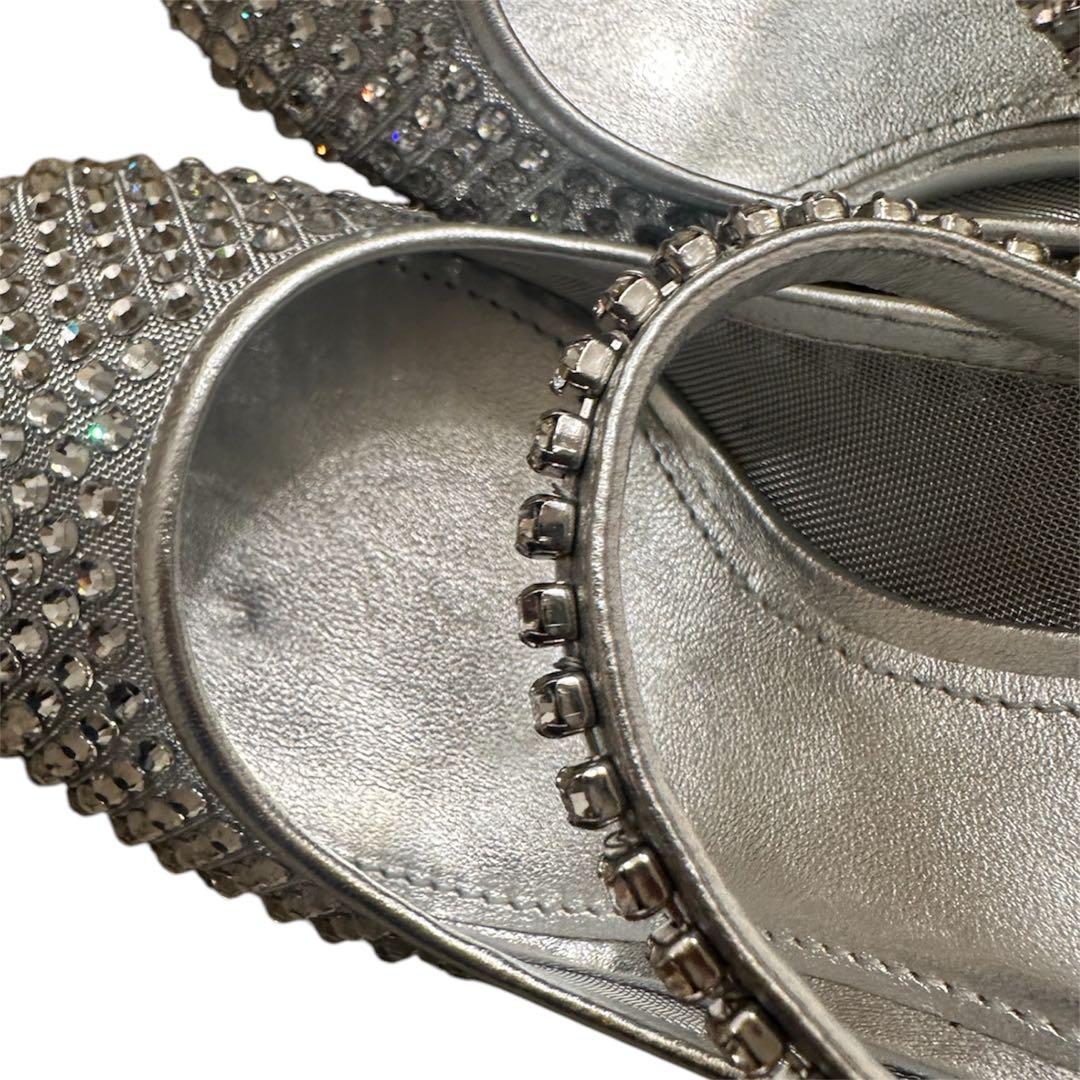 希少限定品！！miumiu シルバー ビジュー付きパンプス未使用品