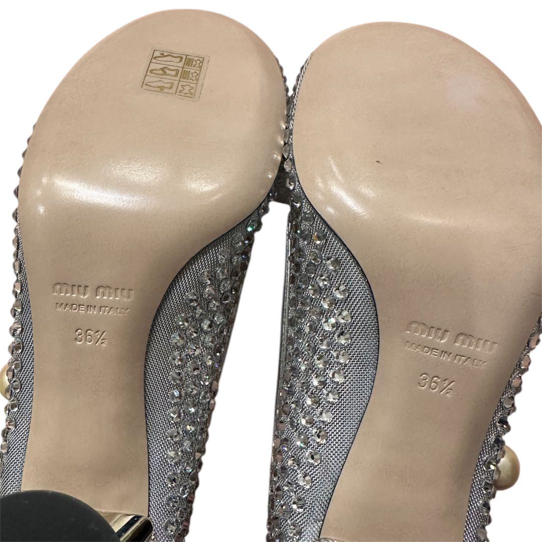 希少限定品！！miumiu シルバー ビジュー付きパンプス未使用品
