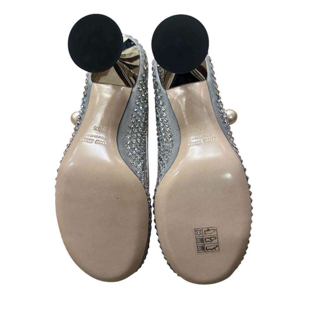 希少限定品！！miumiu シルバー ビジュー付きパンプス未使用品