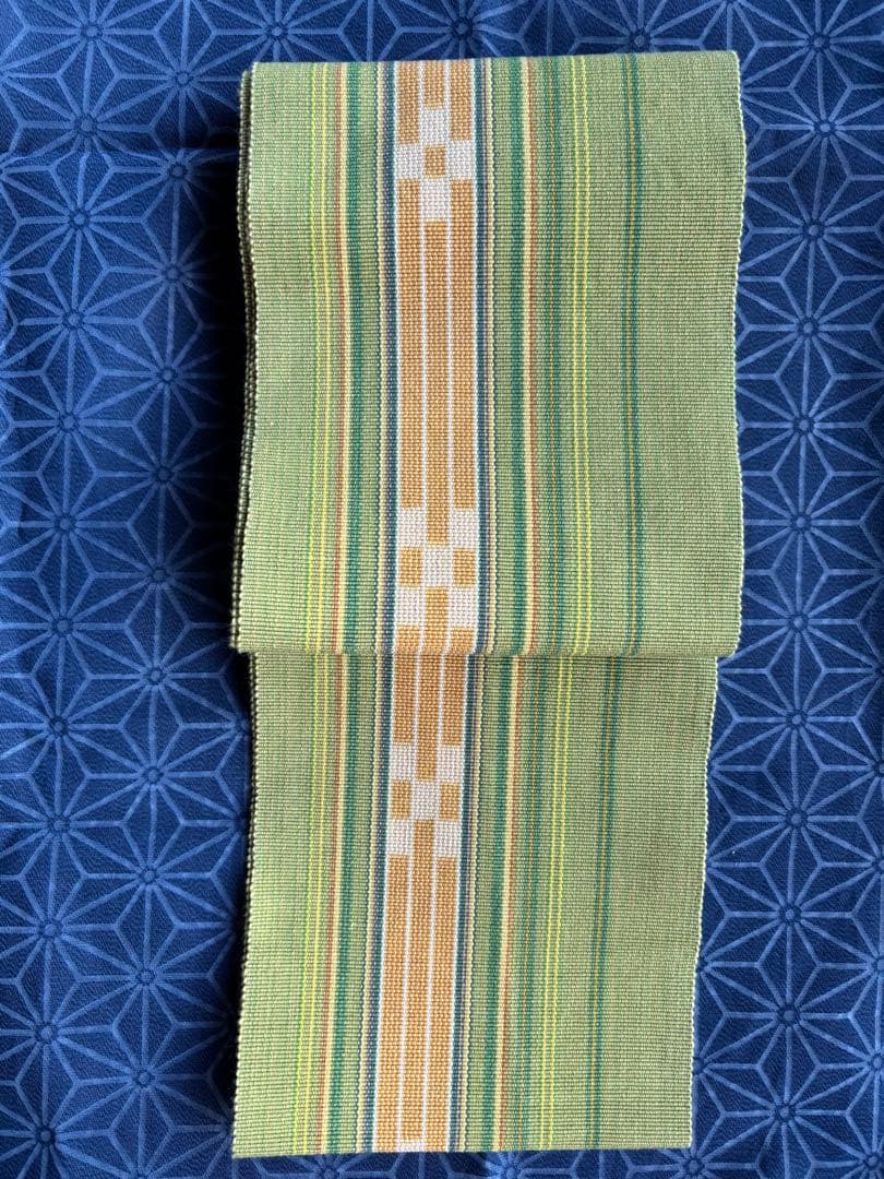 ミンサー織　半幅帯　中古品