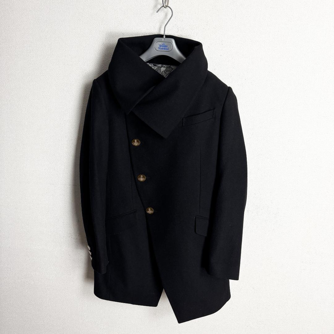 【極美品☆高級モデル☆上品ブラック】ヴィヴィアン ミントカラー ウールコート