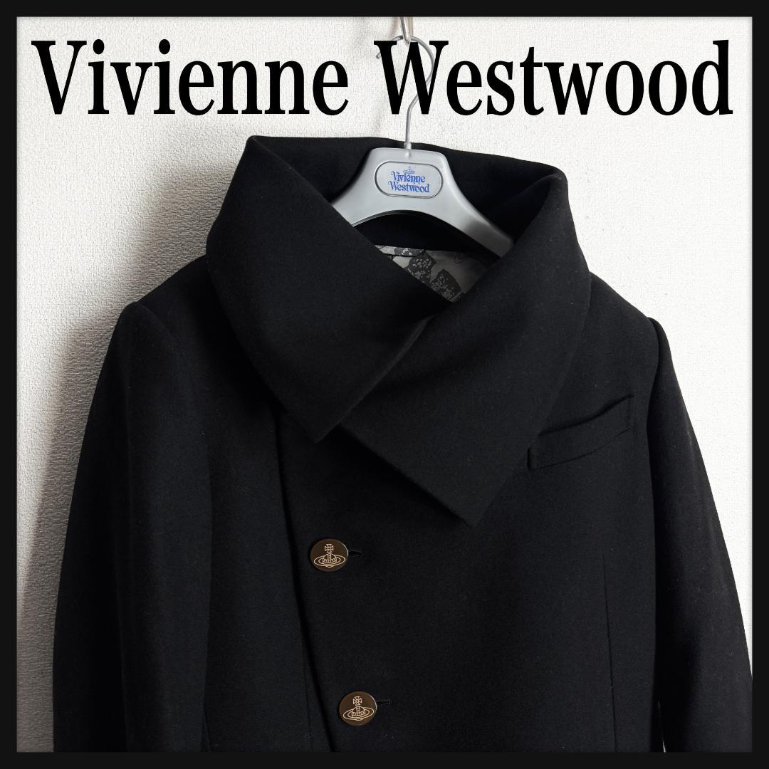 【極美品☆高級モデル☆上品ブラック】ヴィヴィアン ミントカラー ウールコート
