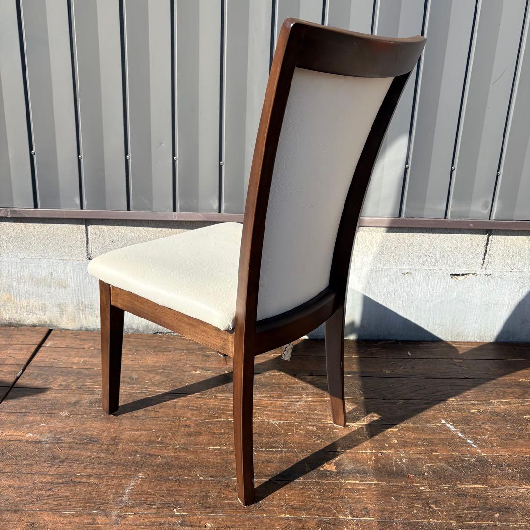 ①ニトリ ダイニングチェア DC LAGOON 合皮ホワイト×ブラウン 食卓椅子