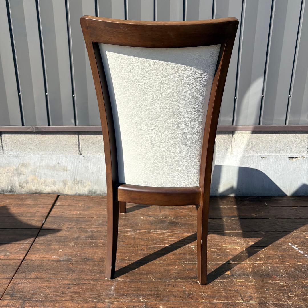 ①ニトリ ダイニングチェア DC LAGOON 合皮ホワイト×ブラウン 食卓椅子