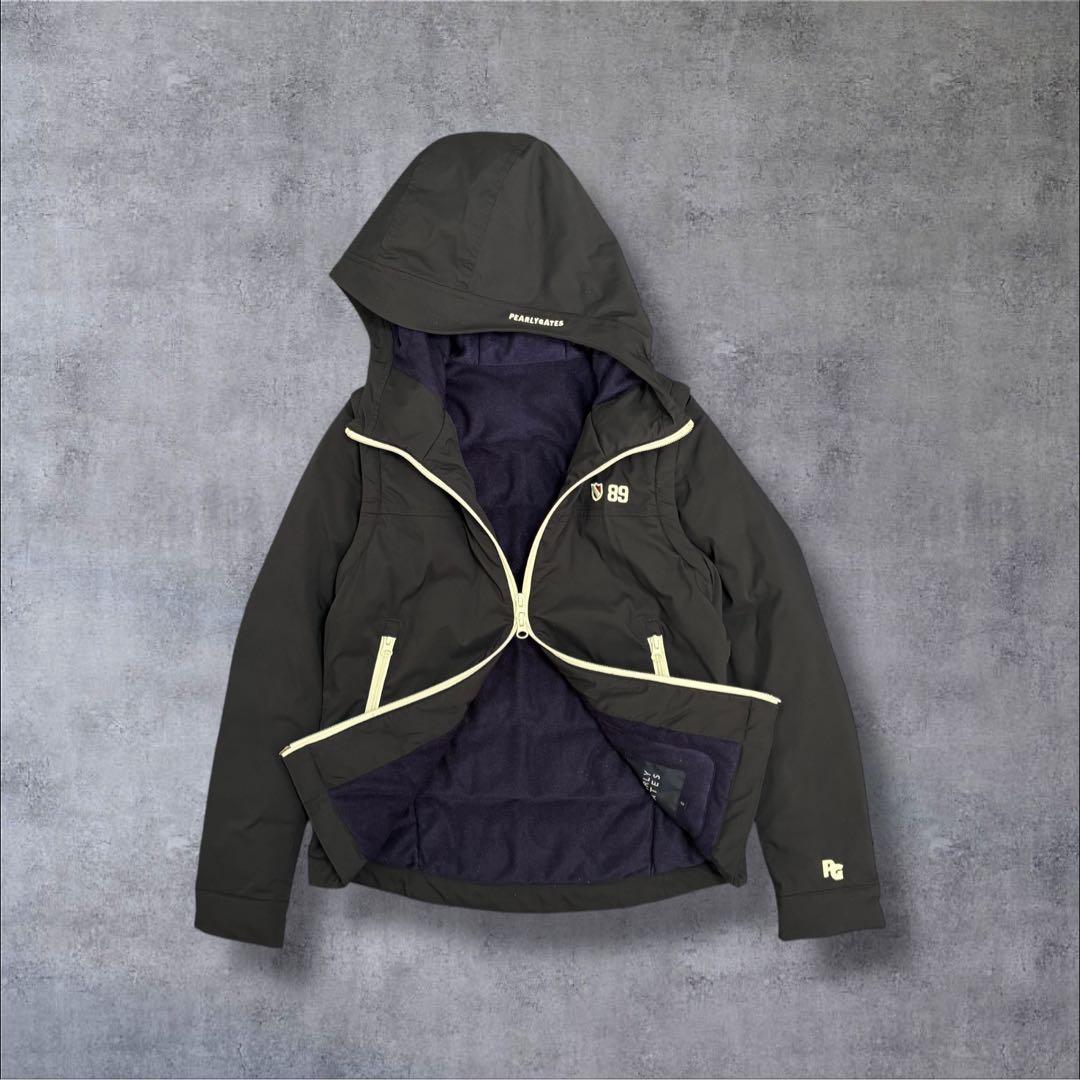 パーリーゲイツ 2WAY ブルゾン ジャケット ベスト ネイビー 中綿 刺繍ロゴ