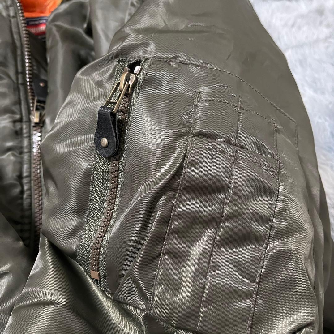 【N2B flight bomber jacket 】90sカーキ✖️オレンジ◇L