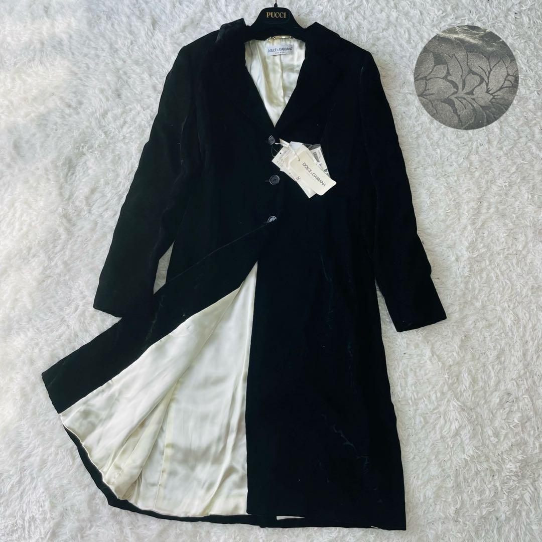 新品タグ付 44サイズ! ドルチェアンドガッバーナ チェスターコート ベロア