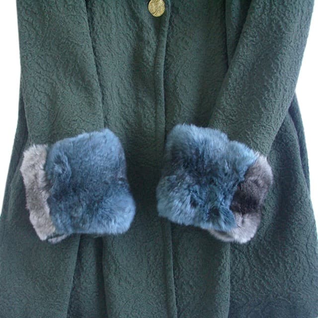 未使用 チンチラ マフラー ファーカフス&ティペット 襟巻き 2WAYタイプ