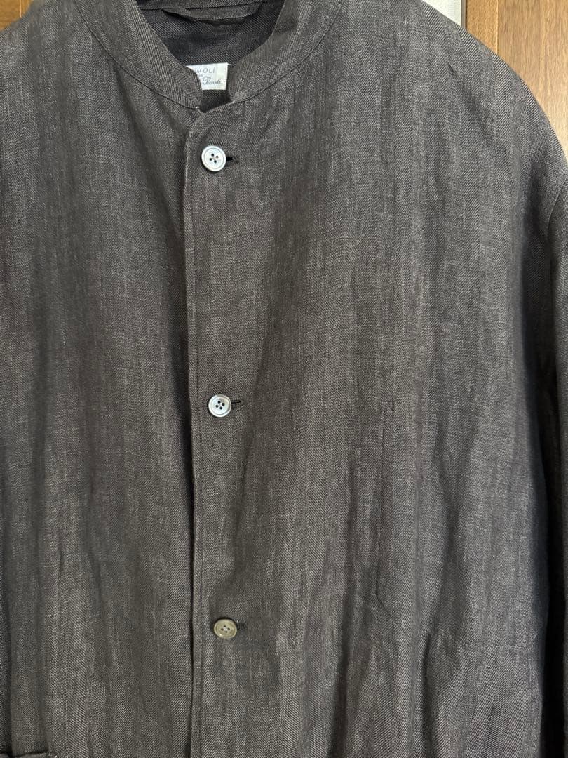 COMOLI セット21SSピッコロ リネンヘリンボーンスタンドカラージャケット