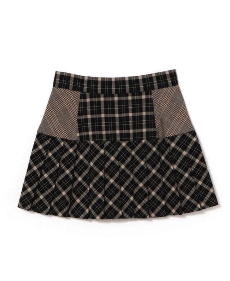 スカート andmary coco check pleats skirt BLACK S