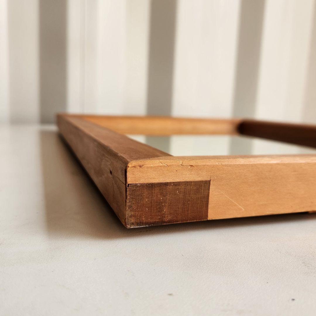 ヴィンテージ　木製フレーム　ウォールミラー 壁掛け鏡 天然木 鏡