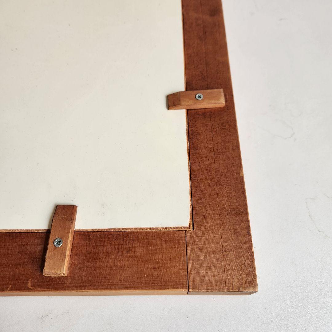 ヴィンテージ　木製フレーム　ウォールミラー 壁掛け鏡 天然木 鏡