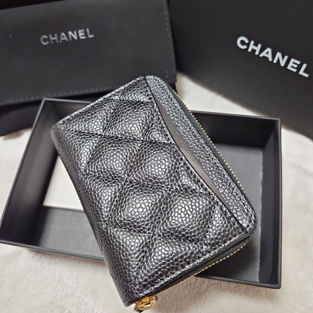 直営店購入 新品未使用シャネル クラシック ジップ パース ゴールド金具