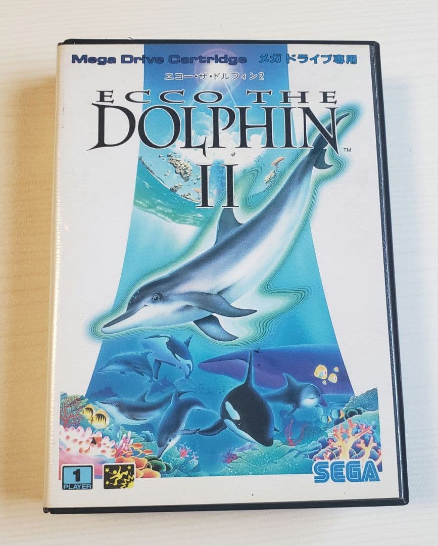 メガドライブ専用ソフト　エコー・ザ・ドルフィン2　当時のチラシやハガキ付き