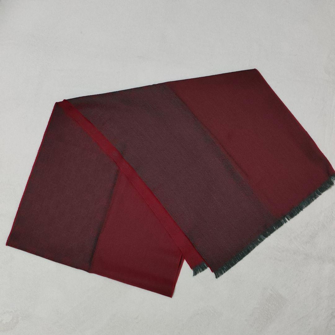 GUCCI　ストール　マフラー　GG　リバーシブル　レッド　グレー