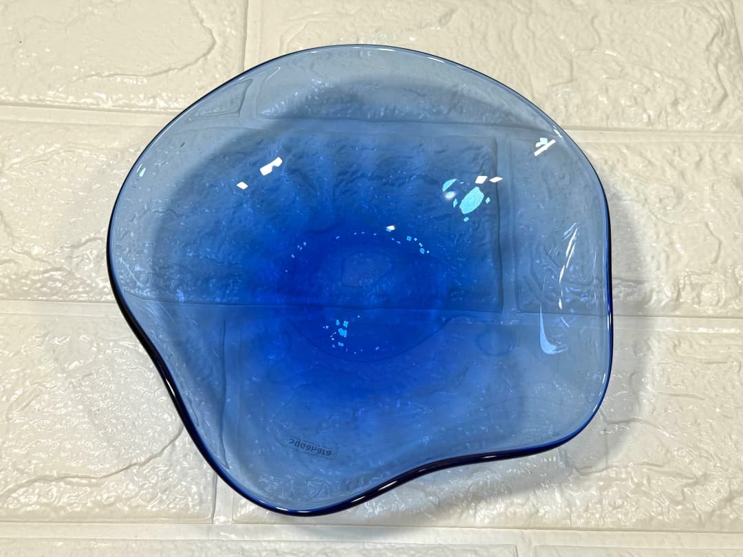 【新品】スガハラ 青の花柄皿 4枚 セザート皿