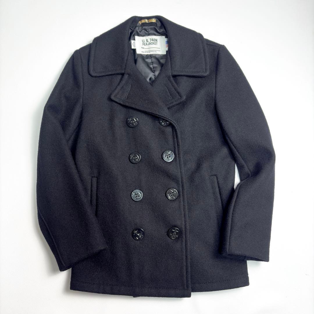 未使用級 ショット 740N ダブル ピーコート USA製 34 定番 ウール
