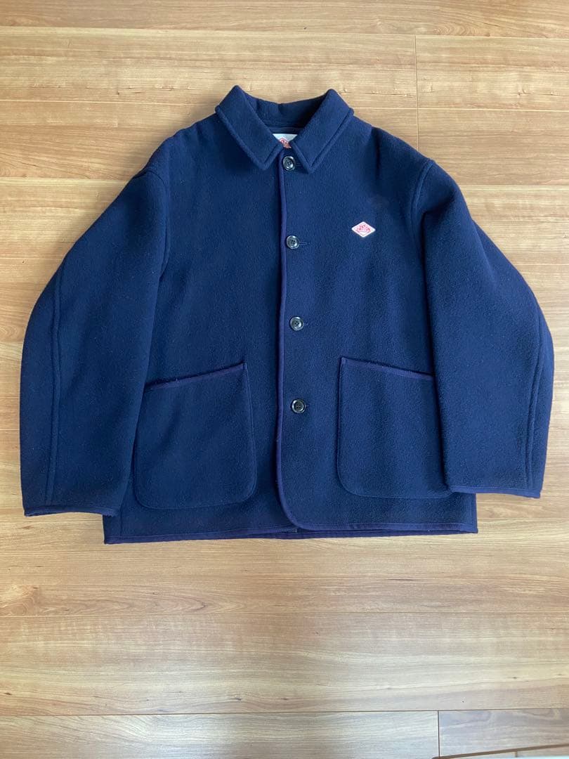 XL ネイビー　ダントン　ウールライトパイルカバーオールジャケット