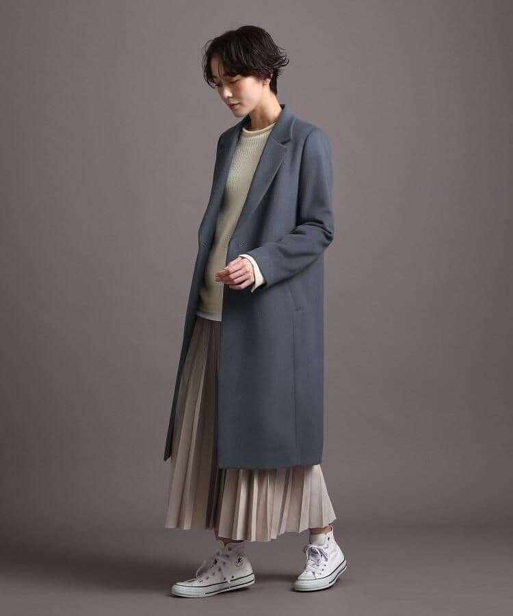 新品 INDIVI チェスターコート 濃緑 38 M