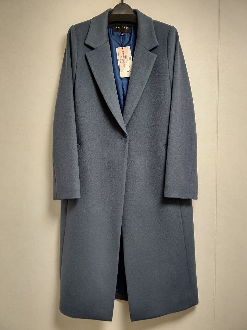 新品 INDIVI チェスターコート 濃緑 38 M