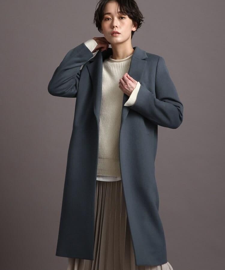 新品 INDIVI チェスターコート 濃緑 38 M