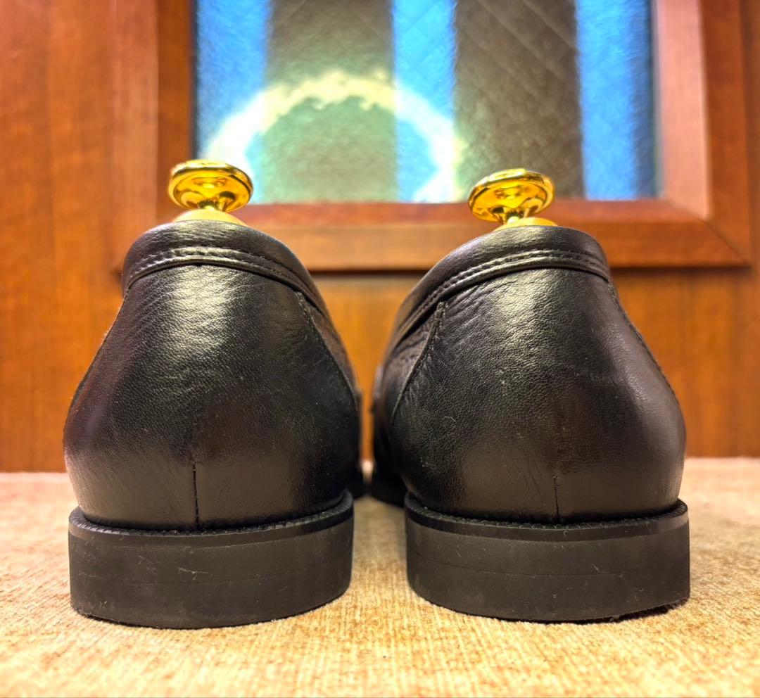 美品YVES SAINT LAURENT 25.5 タッセルローファー黒本革