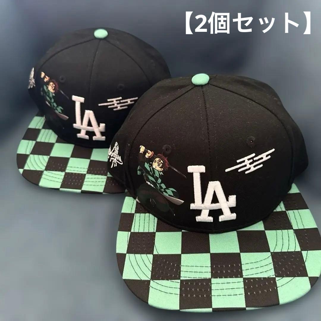 【2個セット】　ドジャース【8/15日来場者限定】鬼滅の刃キャップ