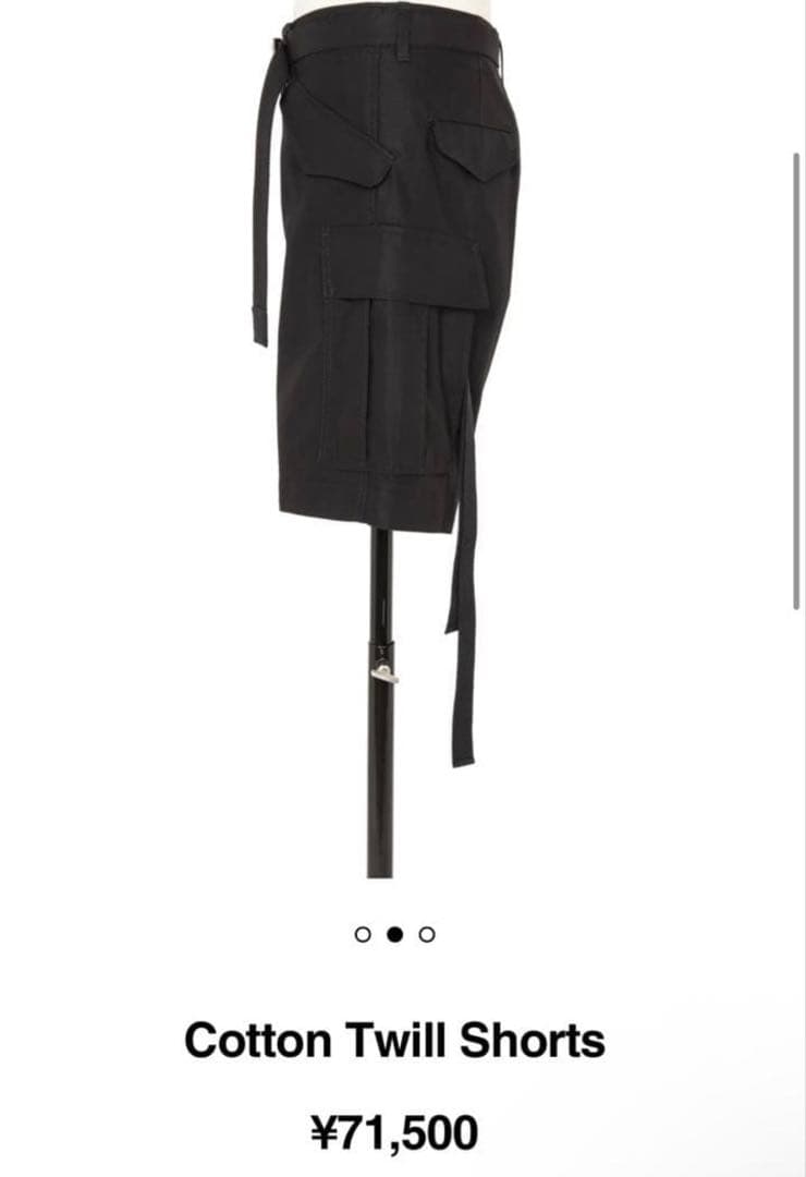 sacai カーゴ　ショーツ　サイズ2 ブラック