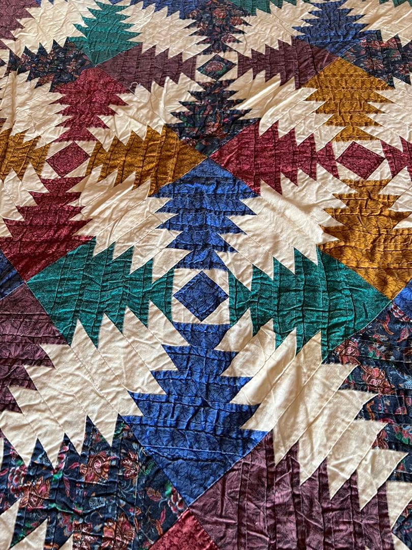 最終値下げアンティークキルト✳︎ヴィンテージ布パッチワーク