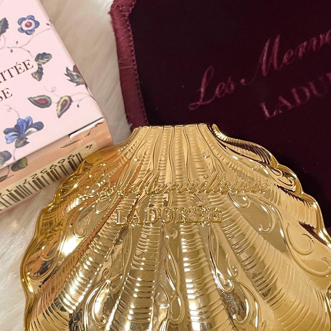 希少【LADURÉE】新品未使用 ラデュレ 24k パウダーケース 貝殻 限定