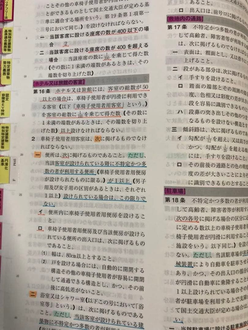 一級建築士2026年度版 建築基準関係法令集 線引き・インデックス貼り付け済み