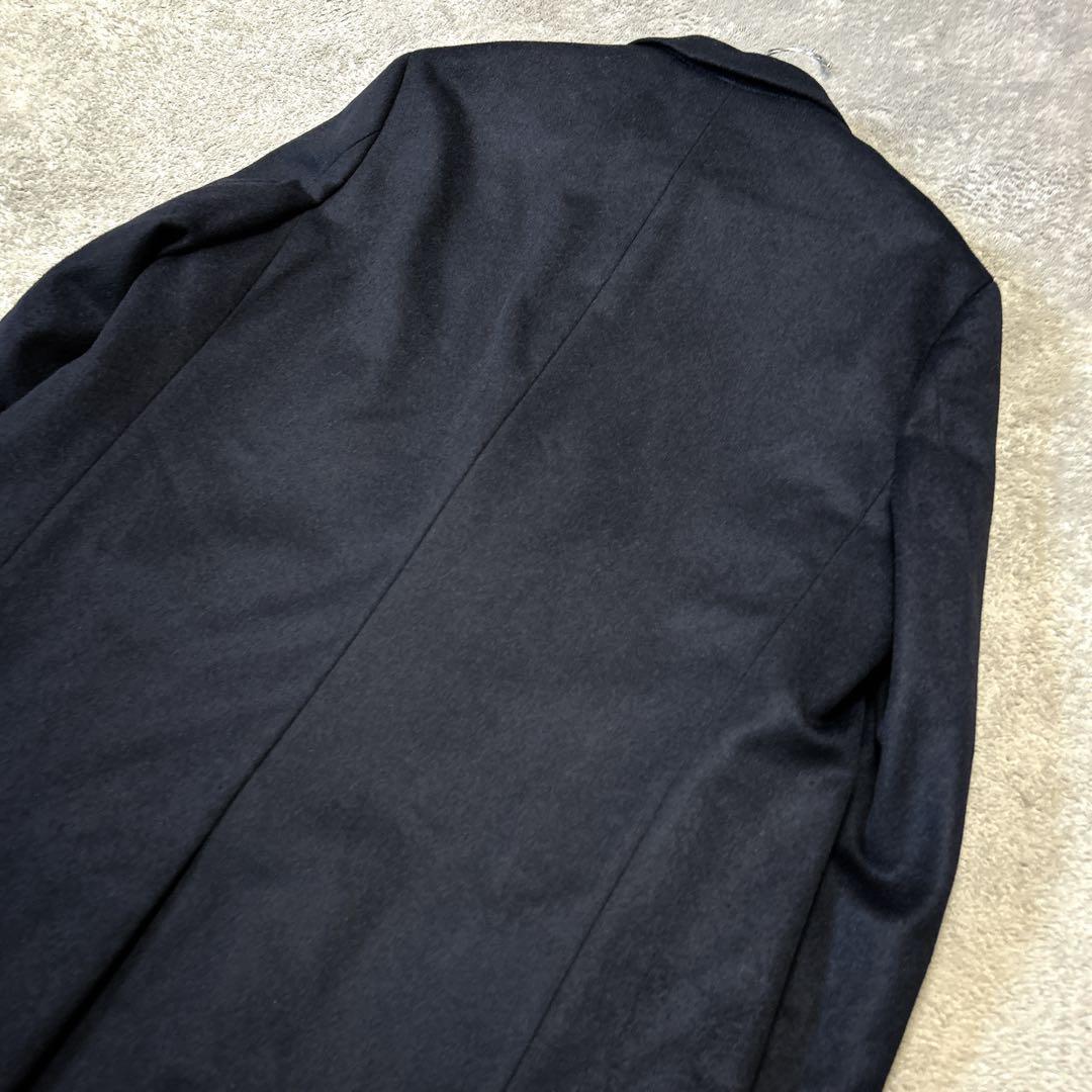 ユニクロUNIQLOブラックウールカシミヤ混メンズロングチェスターコート S