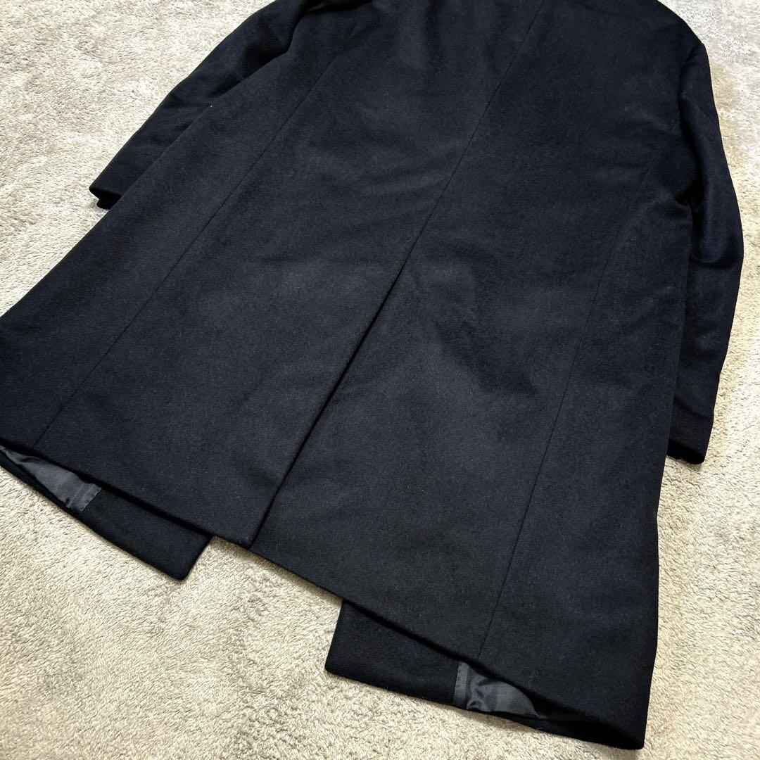 ユニクロUNIQLOブラックウールカシミヤ混メンズロングチェスターコート S