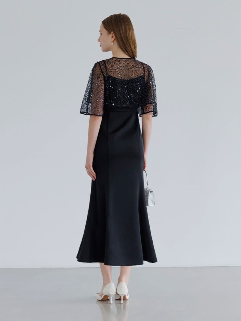 スパンコールビジューボレロマーメイドワンピースドレス結婚式二次会パーティー成人式