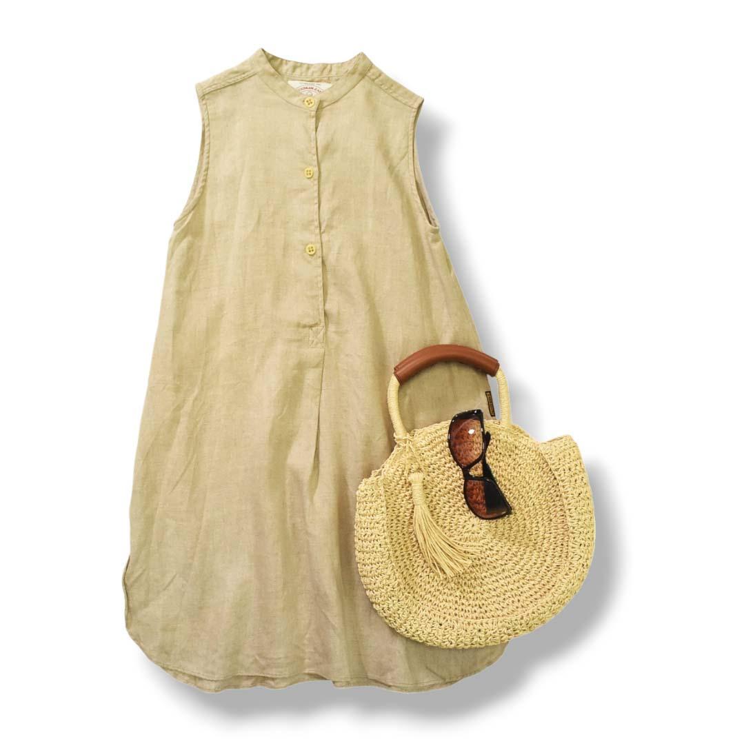 【上質】イタリア製 アルマーニジーンズ リネン100％ ノースリーブチュニック♪